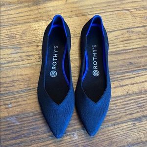 Rothys Black Pointed Toe Flats SZ 9